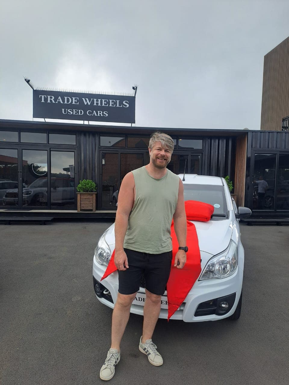 Happy customer with new car